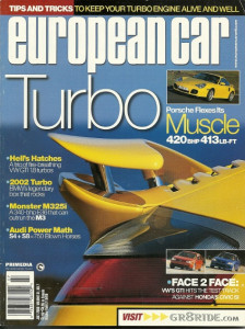 EUROPEAN CAR 2000 JULY - VW PASSAT, M-B SLK 320, PORSCHE 911 T, CIVIC vs GTI